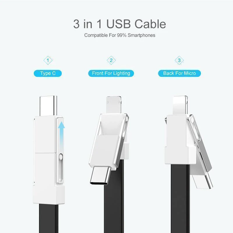 3-in-1 Keychain Data Sync Charge Cable - Image 5