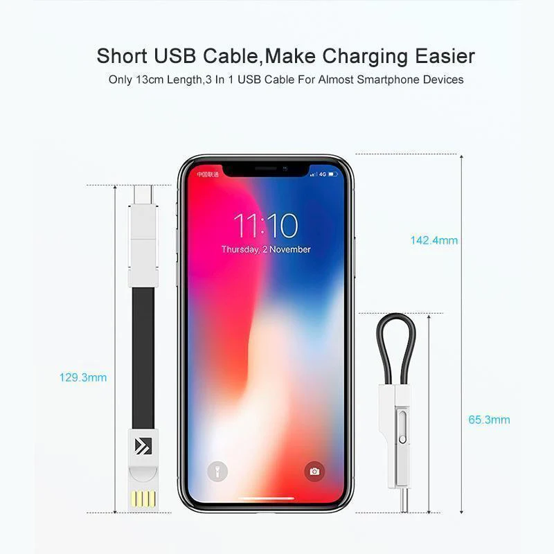3-in-1 Keychain Data Sync Charge Cable - Image 8
