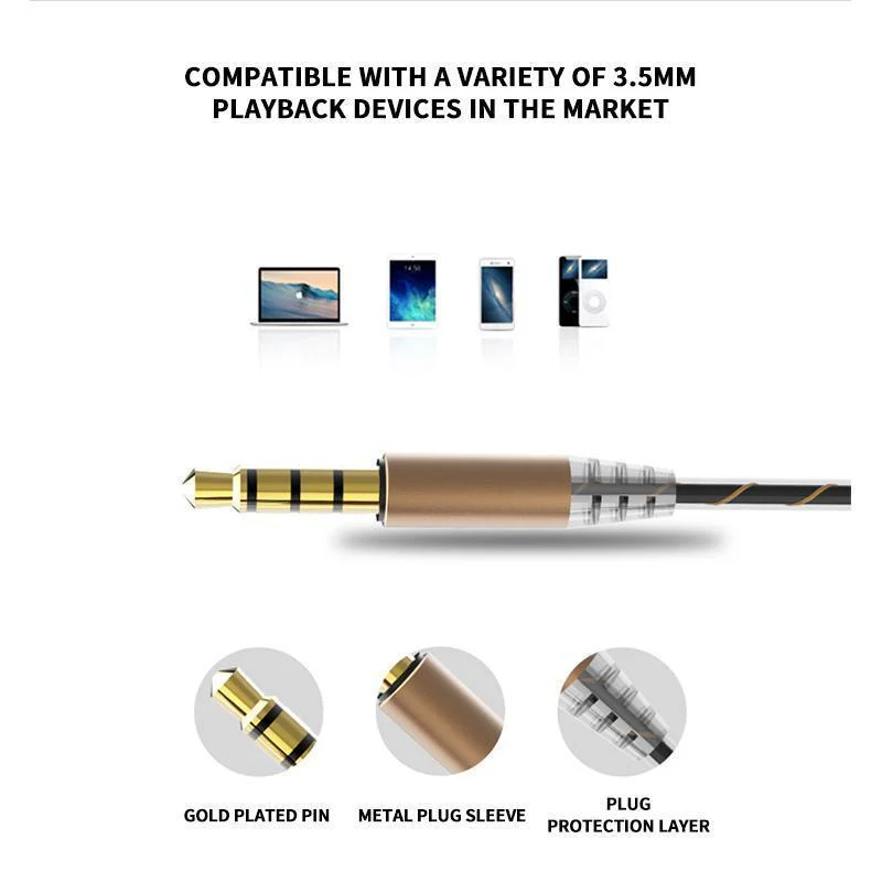 4D Earphone Deep Bass Stereo Wired Headphone with Mic for All Smartphones - Image 3
