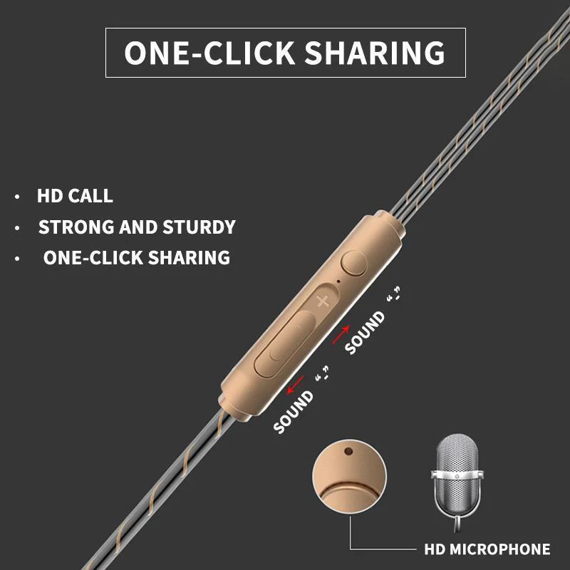 4D Earphone Deep Bass Stereo Wired Headphone with Mic for All Smartphones - Image 4