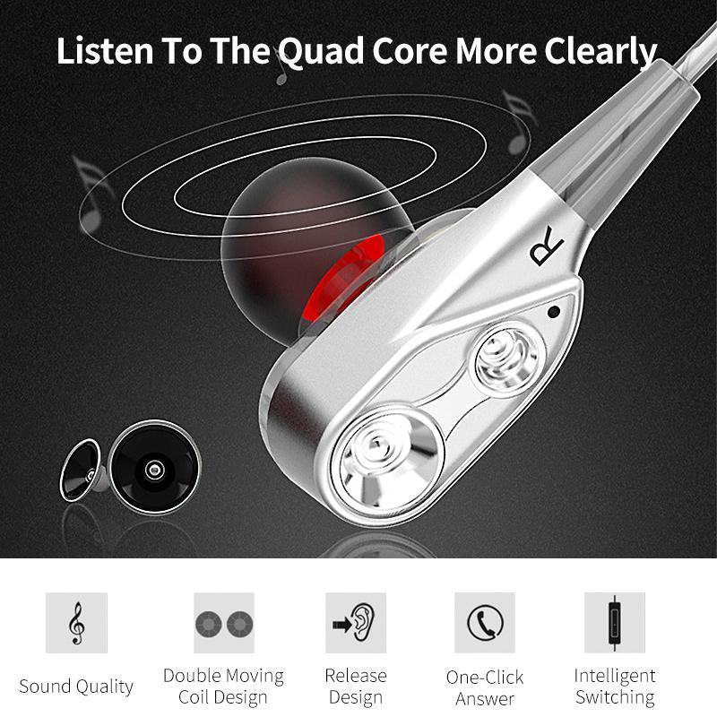 4D Earphone Deep Bass Stereo Wired Headphone with Mic for All Smartphones - Image 6