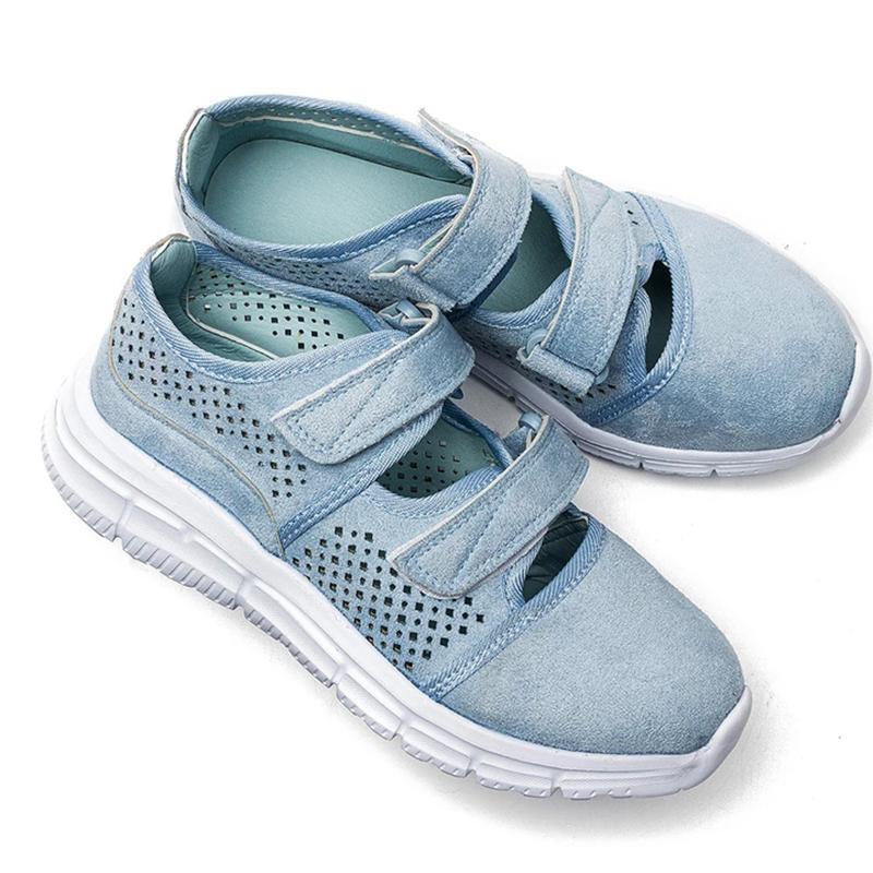 Breathable Mesh Hook Loop Flat Sneakers - Image 5