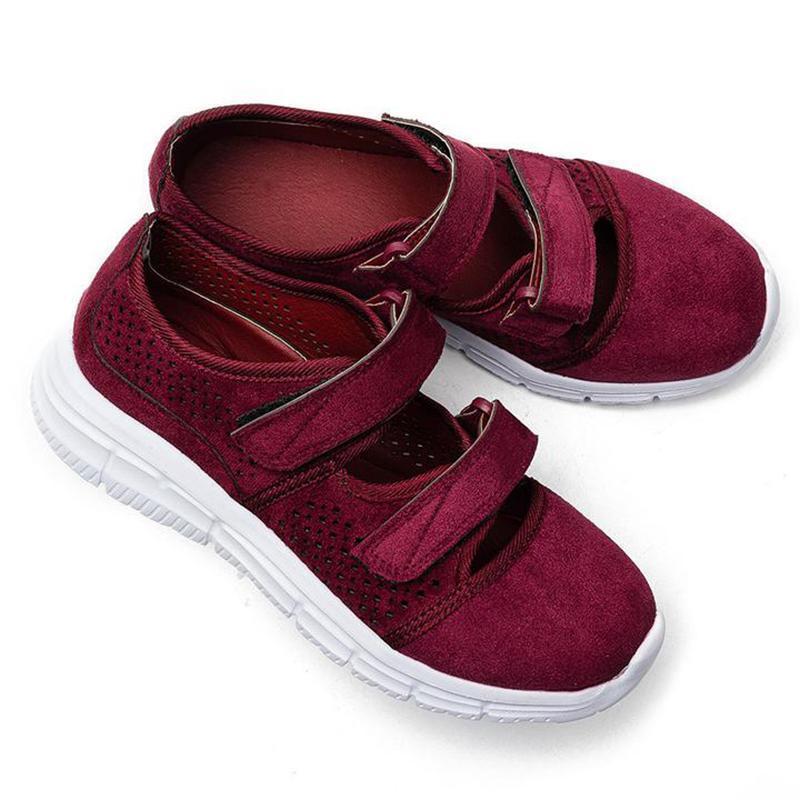 Breathable Mesh Hook Loop Flat Sneakers - Image 7