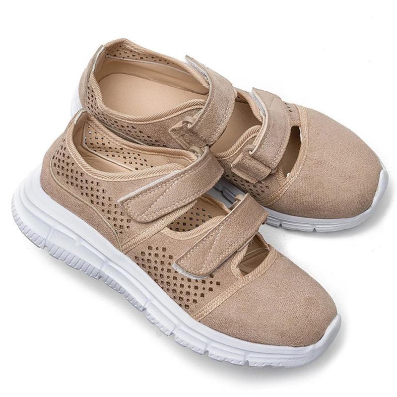 Breathable Mesh Hook Loop Flat Sneakers - Image 8