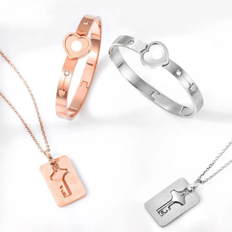 Couple Bracelets Lock and Key Set - Image 4