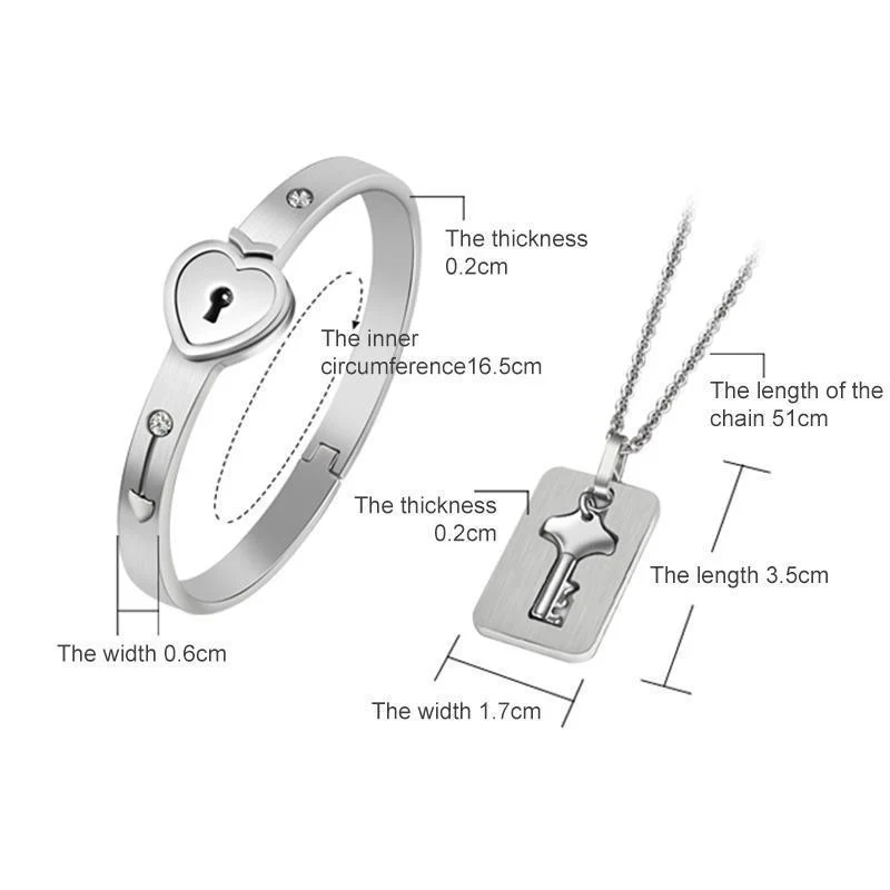 Couple Bracelets Lock and Key Set - Image 6