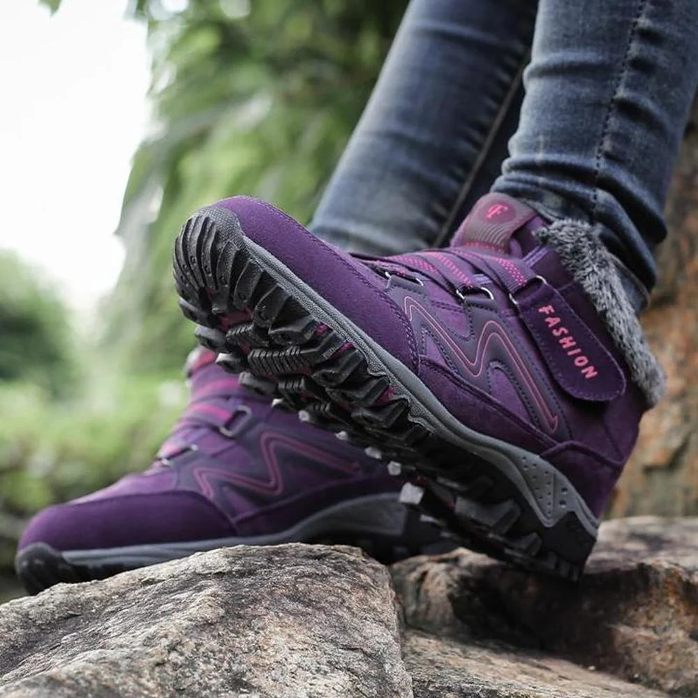 Couple Winter Warm Fur Lining Snow Shoes - Image 12