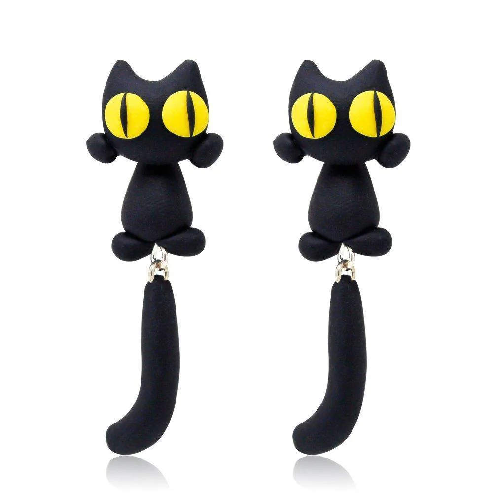 Unique Yellow-Eye Cat Earrings - Image 6