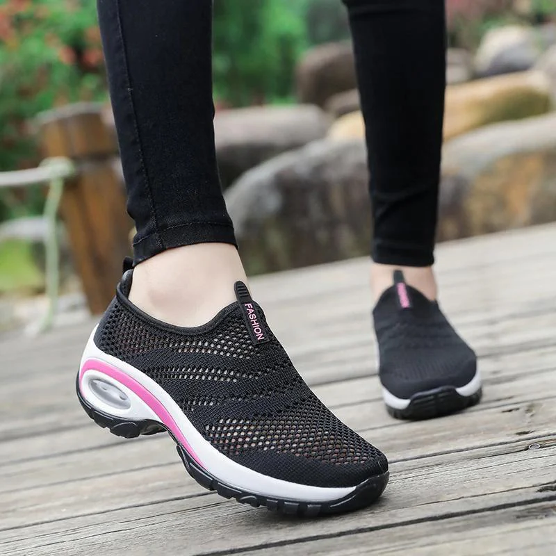 Women Breathable Mesh Slip On Sneakers - Image 4