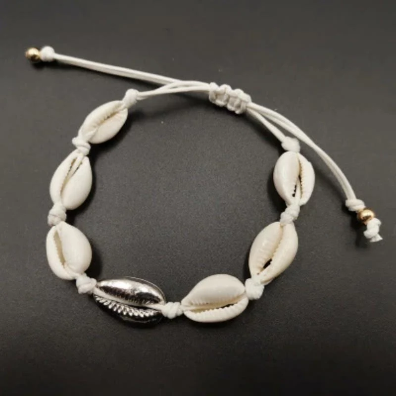 Women Cowrie Shell Bracelets Delicate Rope Chain Bracelet - Image 3