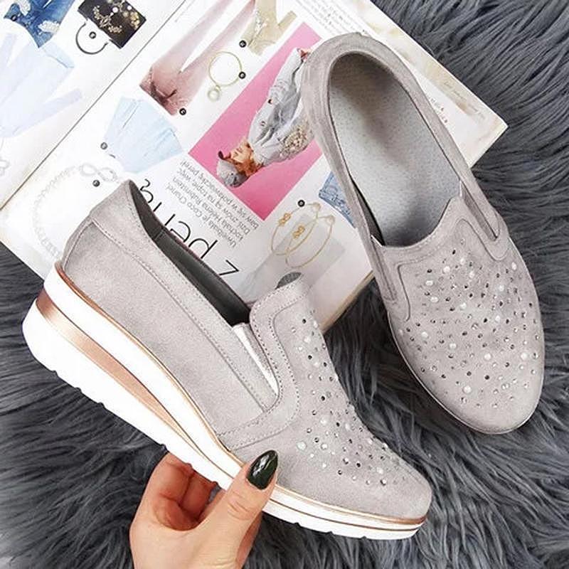Women Shining Casual Slip-on Sneaker Shoes - Image 6
