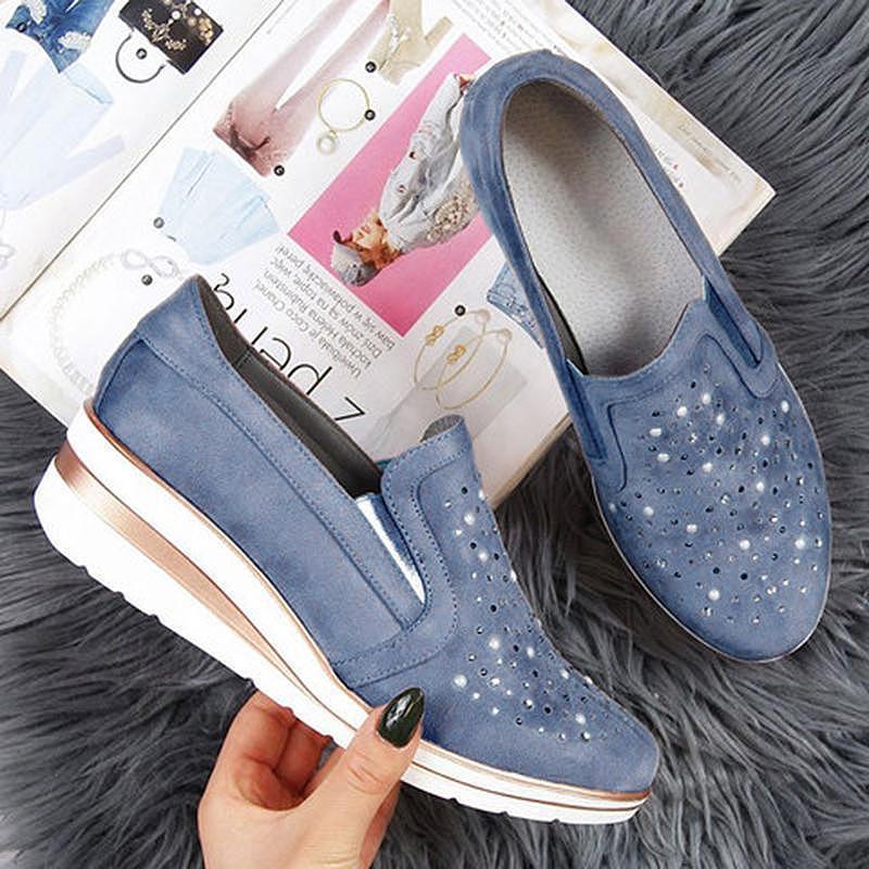 Women Shining Casual Slip-on Sneaker Shoes - Image 7