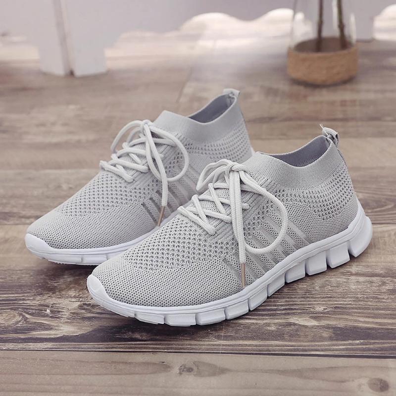Women Walking Mesh Lace Up Casual Breathable Sneakers - Image 3