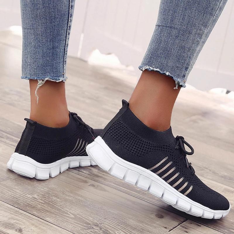 Women Walking Mesh Lace Up Casual Breathable Sneakers - Image 5